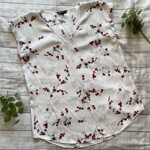 Express white floral shirt
